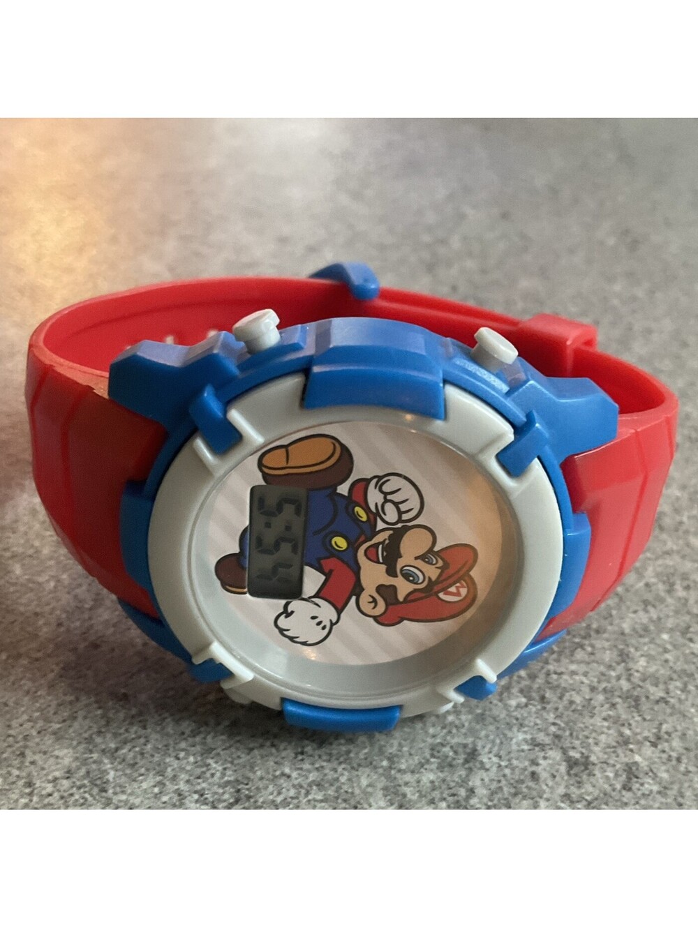 Super Mario Bros. Jump Digital Flashing LCD Watch Red White & Blue A6